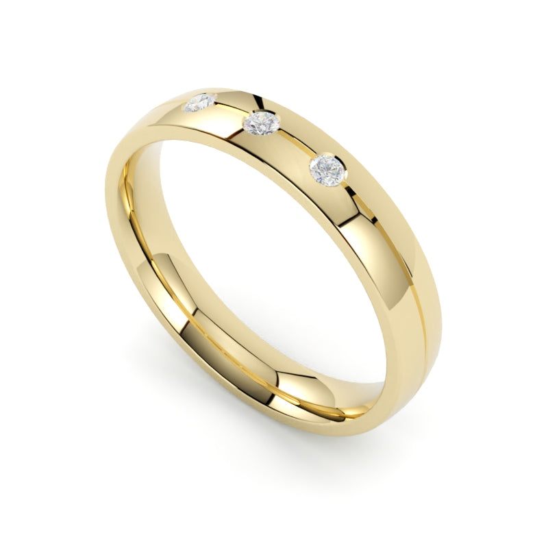 Obrączka z diamentami 3,50 mm żółte złoto 750 GOLDPORT Szczecin